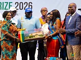 Prof. Naana Jane Opoku-Agyemang (arrowed), Vice-President, and Haruna Iddrisu, Education Minister, with dignitaries and award winners