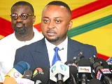 Vincent Ekow Assafuah, Ranking Member of Parliament’s Youth and Sports Committee, addressing the media yesterday