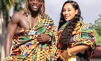 Jeremy Doku and his wife, Shireen Raymond, who is due to give birth to their first child in July