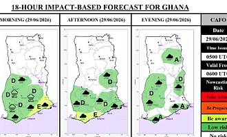 Southern Ghana to experience thunderstorms as Togo-Benin rainstorm moves west – GMet