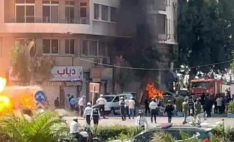 Videos and images on social media showed emergency services working around flames and damage caused by apparent explosions