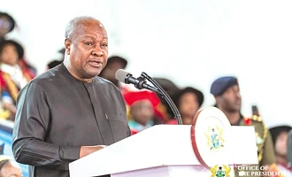 President John Mahama speaking at the graduation ceremony