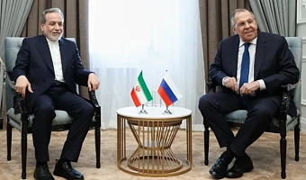 Russian Foreign Minister Sergey Lavrov and his Iranian counterpart, Abbas Araghchi, meet during the SCO meeting in Kyrgyzstan on July 24, 2026 [Handout/Russian Foreign Ministry Press Service via AP]