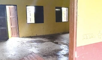 The mess the bats have caused inside one of the classrooms at the Kamalo DA Junior High School, Kwahu Afram Plains North. RIGHT: The front view of the classroom block