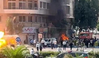 Videos and images on social media showed emergency services working around flames and damage caused by apparent explosions