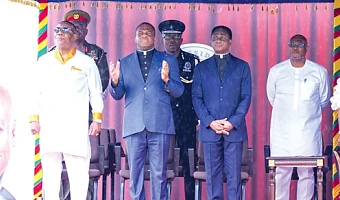 Some members of the Clergy, security service and state officials at the Prayer and Thanksgiving Service