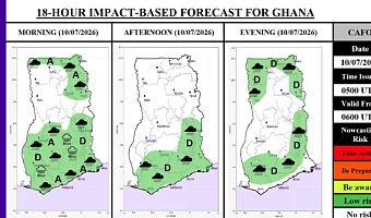 Weather today: GMET warns of reduced visibility and widespread rainfall