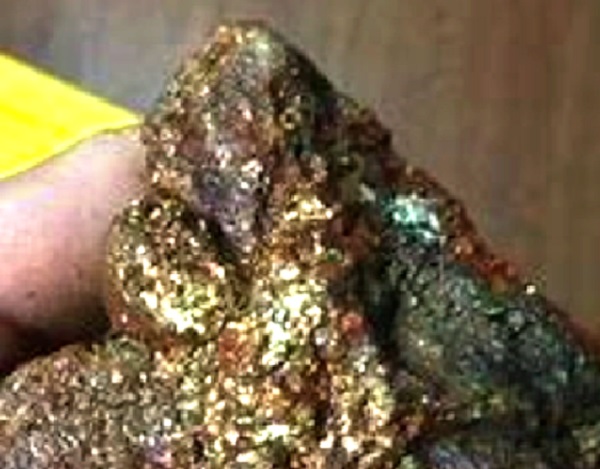 • A sample of refractory gold ore