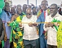 President Akufo-Addo flanked by Otumfuo Osei Tutu II, and Keith Christopher Rowley (3rd from right), Prime Minister of Trinidad and Tobago, cutting the tape to officially open the Prempeh I International Airport (right). With them include Simon Osei Mensah (left), Ashanti Regional Minister, and Kwaku Ofori Asiamah (right), the Minister of Transport