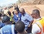  Francis Asenso-Boakye (2nd from right), Minister of Roads and Highway, engaging with the media after the inspection