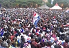 Both the NPP (left) and the NDC (right) enjoy massive patronage at their political  rallies