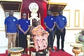  Okyenhene Osagyefuo Amoatia Ofori Panin (seated) together with team members of See Something, Say Something at Kyebi