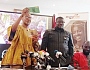  Alexander Afful (left), Chief Director, Ministry of Communications and Digitalisation, displaying some of the Asantehene commemorative post cards. With him is Bice Osei Kuffour, Managing Director of Ghana Post