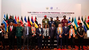 The participants in the conference. They include Godfred Yeboah Dame (5th from right), Kissi Agyebeng (3rd from right), Special Prosecutor; Dr Akuffo Dampare (right), IGP; Kwame Asuah Takyi (2nd from left), Comptroller-General, GIS; COP Maame Yaa Tiwaa Addo Danquah (5th from left), Head of EOCO, and some security chiefs